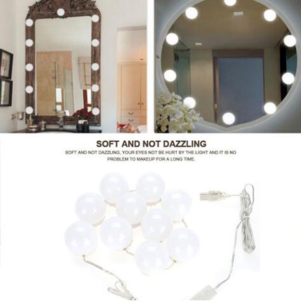 Kit lampada per lampadine a LED per specchio per trucco da trucco in stile Hollywood nuovo di zecca Specchi per trucco illuminati Luci cosmetiche