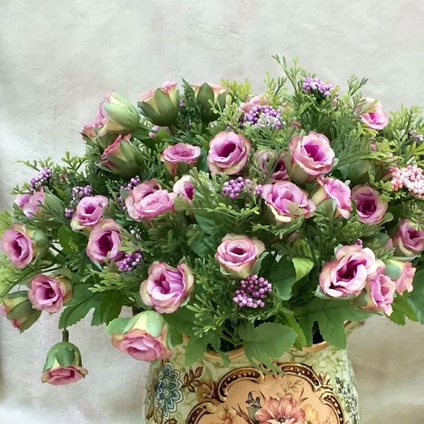 

artificial rose flower simulation fake plant bunch wedding decoration bridal holding fake flowers valentine's day gift floral