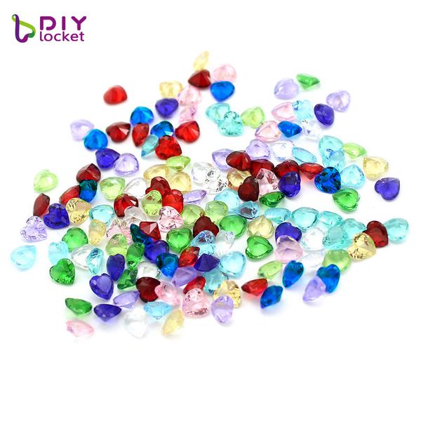 

120PCS "Mix Color" Floating Charms 5mm Heart Rhinestone Birthday Stone Locket Jewelry Pendant For Necklace Zinc PendantLSFC110*120