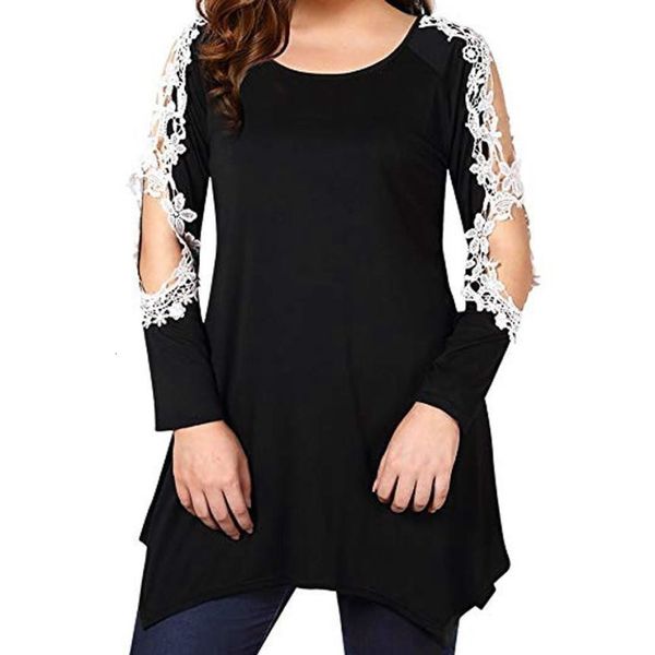 

lace blouses blouse women size plus women lace patchwork tunic shirt large size long sleeve blouse casual for women blusas ghc, White