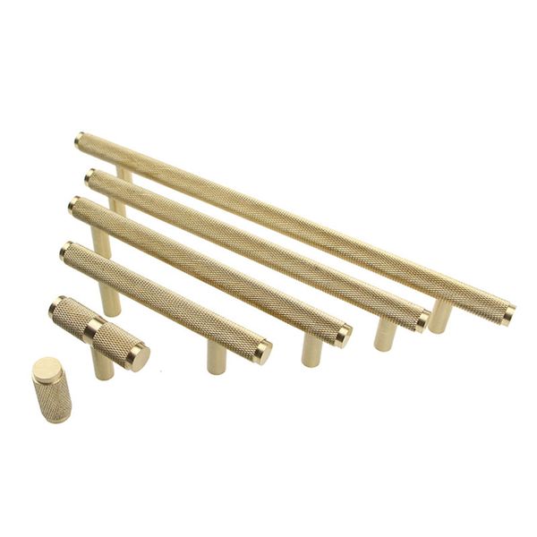 2019 Brass Knurled Kitchen Cabinet Handles Dresser Knobs Drawer
