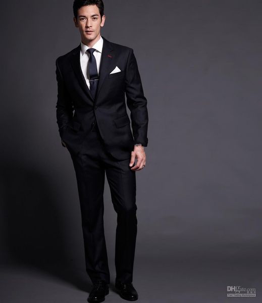 

custom design two buttons black groom tuxedos notch lapel man groomsmen men wedding suits bridegroom (jacket+pants)t012, White;black