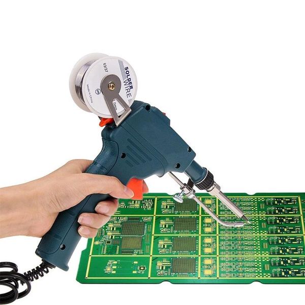 

electric iron kit soldering tool soldering iron suit hand held durable portable adjustable 60w dark green internal heat type