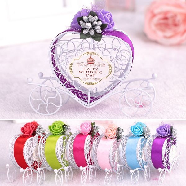

carriage designed hollow candy box weeding decoration chocolate gift package case holder party favour supplies 6 colors