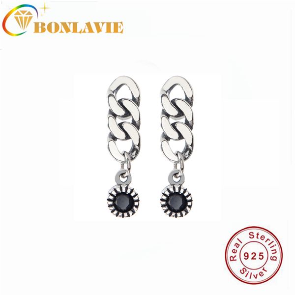 

bonlavie chain earrings 925 sterling silver fashion chain earrings women jewelry fine jewelry gift, Golden;silver