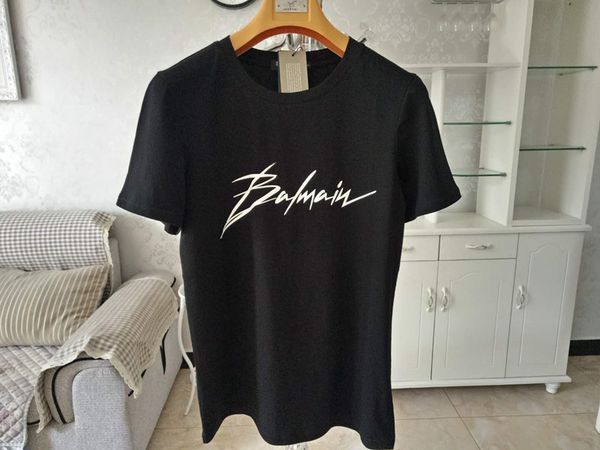 

2019 париж Balma Mens Дизайнерские футболки Черный Белый Красный Mens Модные футболки Топ