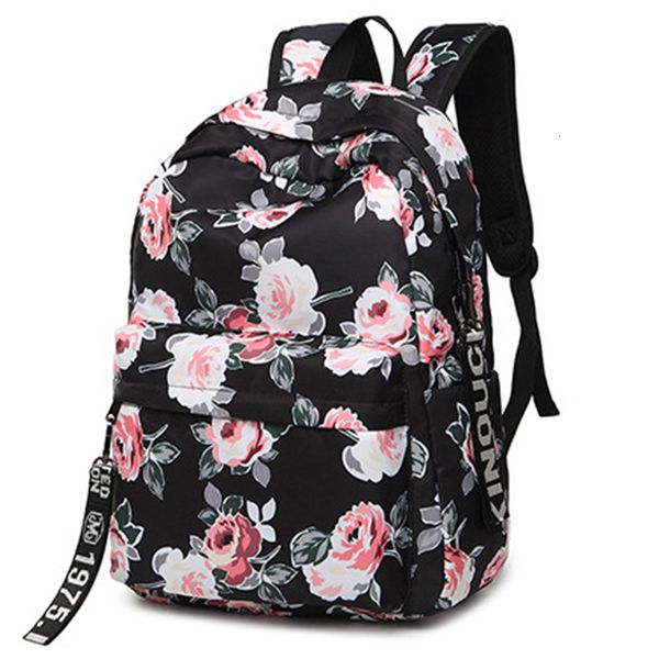 

fashion water resistant nylon women backpack flower printing female school rucksack girls daily college lapbagpack