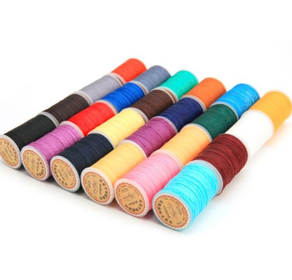 

good quality 0.45mm 0.55mm 0.65mm round wax thread leather sewing popular waxed thread 25 colors, Black;white