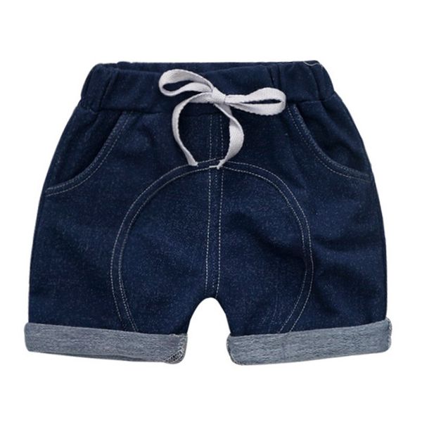 

weixinbuy summer children boys girls solid print denim short pants trousers kids casual shortss, Blue