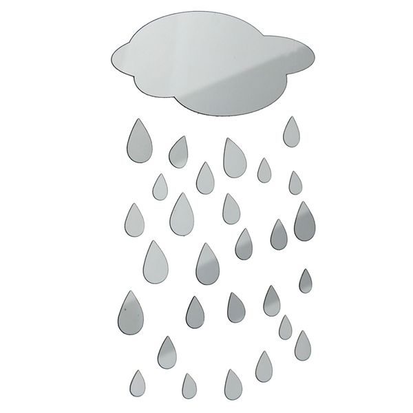 

diy cloud&rain drop water 3d mirror acrylic wall sticker home decal decor art