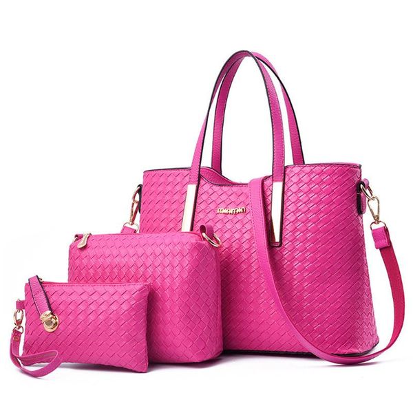 

luxury handbags 3pcs women pattern solid leisure fashion messenger bags+handbag+wallets large capacity shoulder bags bolso mujer