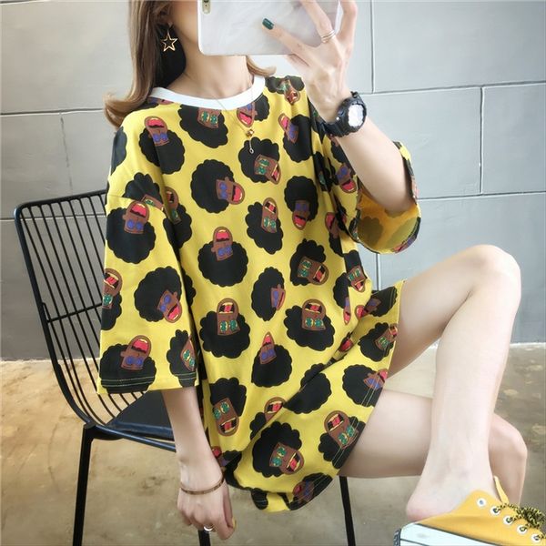 

ulzzang2020 summer clothes midi all-match harajuku bffeng students short sleeve loose t-shirt women's fashion, White