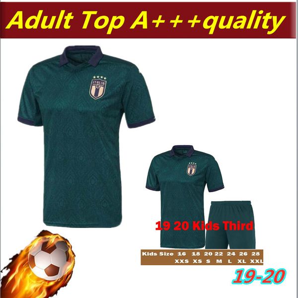 

man + kids 2019 2020 italy soccer jersey 19 20 dark green chiellini el shaarawy bonucci insigne bernardeschi football shirts, Black;yellow