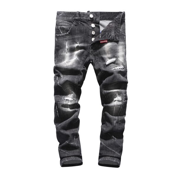 

тонкий джинсы мужчины дизайнерские джинсы мужские прямые 2020 уничтожения мотоцикл джинсы скинни-де-дизайнер залить людей роскошные брюки, Blue