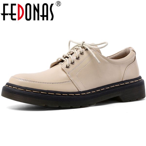 

fedonas spring autumn vintage shallow shoes women genuine leather women pumps casual office shoes woman fashion slip on pumps, Black