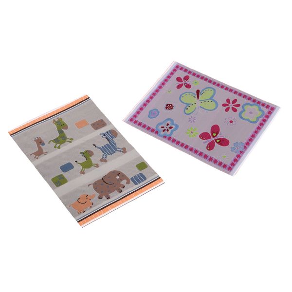 

4 x 1/12dollhouse miniature rug cartoon flower carpet embroidery cloth mat