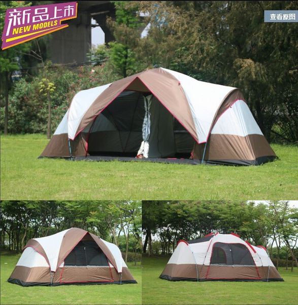 

new arrival fully automatic two hall 6-8 person double layer camping tent/against big rain large family outdoor tent 190cm high