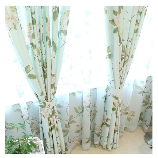 

american country korean pastoral printing curtains for living dining room bedroom