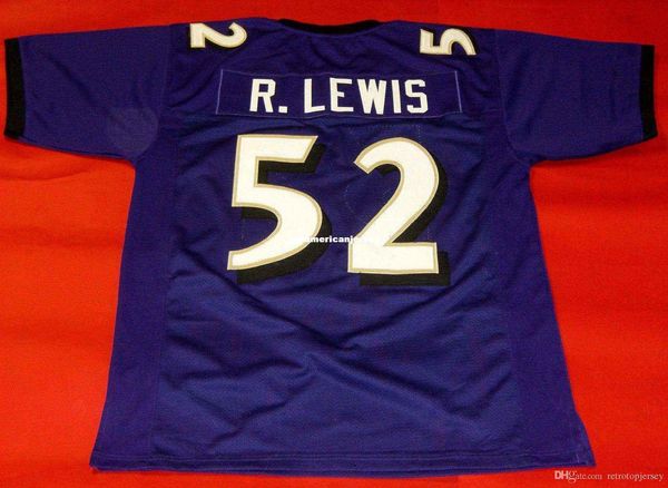 

retro #52 ray lewis custom mitchell & ness jersey purple mens stitching s-5xl,6xl football jerseys running, Black;blue