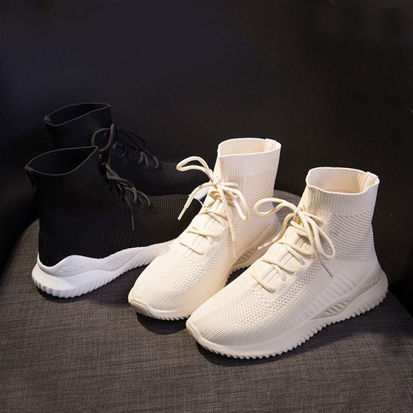 

maxmuxun women sneakers ins light socks shoes female 2019 autumn new breathable mesh casual sports boots, Black