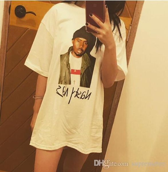 

fashion nas p t shirts hip hop skateboard o neck summer classic cotton t-shirts, White;black