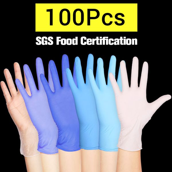 

100 pcs work comfortable rubber disposable mechanic nitrile black dish washing gloves