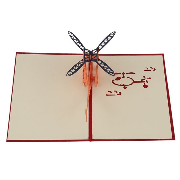 

3d greeting card helicopter anniversary happy birthday christmas easter greeting card