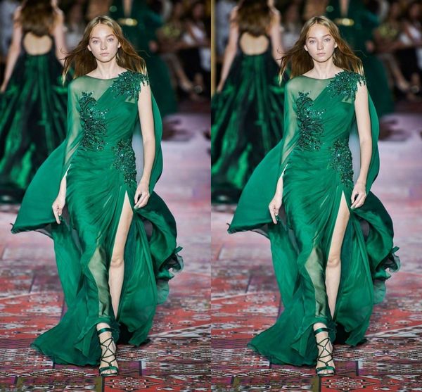 

Zuhair Murad 2020 Новая коллекция темно-зеленые платья выпускного вечера с длинным рукав