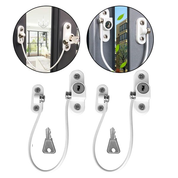 

2pcs/set child protection window lock child safety lock stainless steel windows limiter baby safety infant security window locks