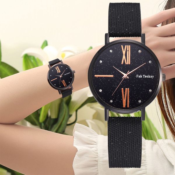 

casual roman numeral women watches rhinestone leather belt bracelet watch clock gift quartz wristwatch ladies #w, Slivery;brown