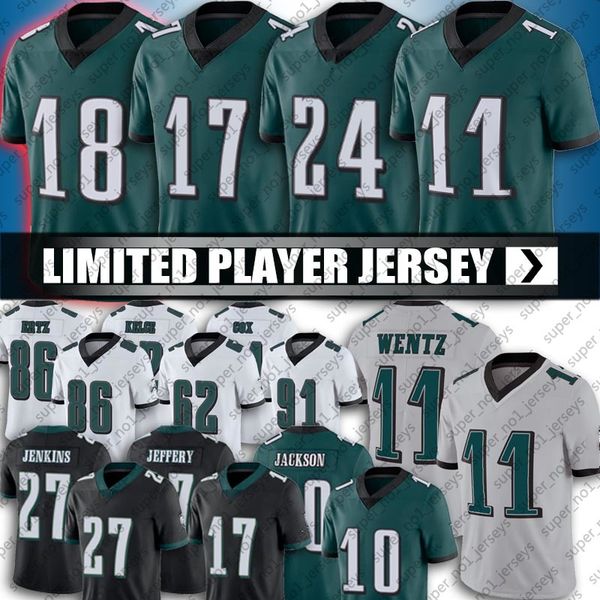 

carson wentz darius slay jr jersey desean jackson 26 miles sanders jerseys jalen reagor jason kelce zach ertz jerseys football jersey, Black;red