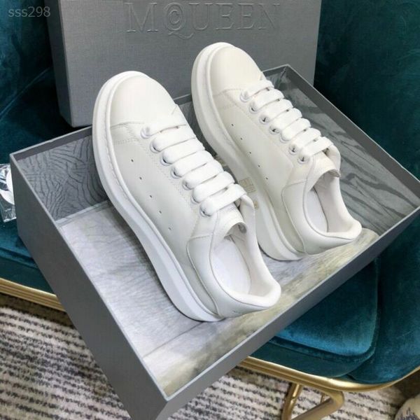 

2020 luxury fashion custom men women shoes sneakers leather genuine white red flat casual shoes platform trainers size 5-11, Black