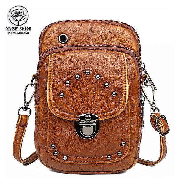 

2020 vintage crossbody bag vertical square ladies shoulder bag brown messenger with door lock women sac a main