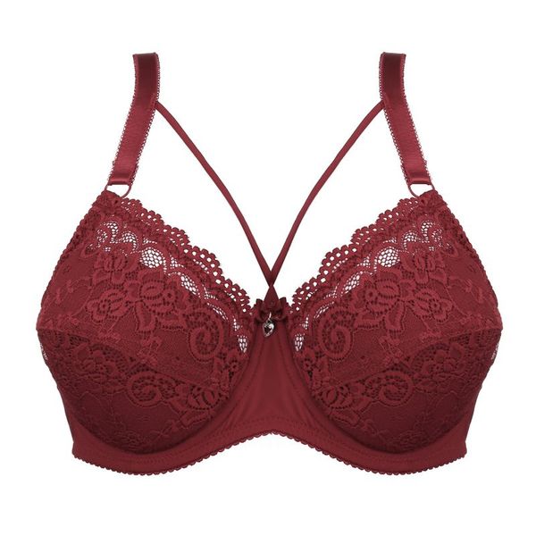

etosell women bras plus size women bras push up ultrathin lace bralette racerback c cup female brassiere underwire, Red;black