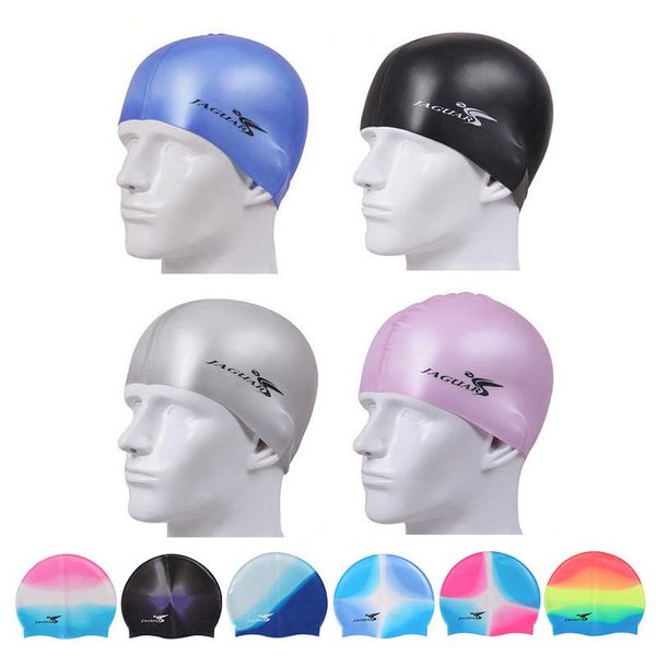 

promotion solid silicone swim cap comfortable fit swimming cap for men women adults youths