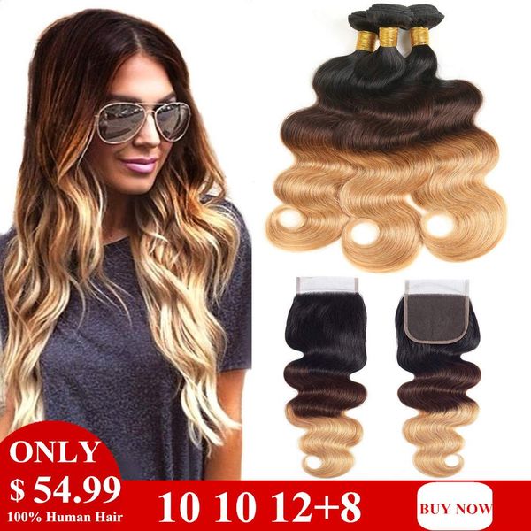 1b 4 27 Ombre Peruvian Virgin Hair Bodywave 3bundles 100 Human
