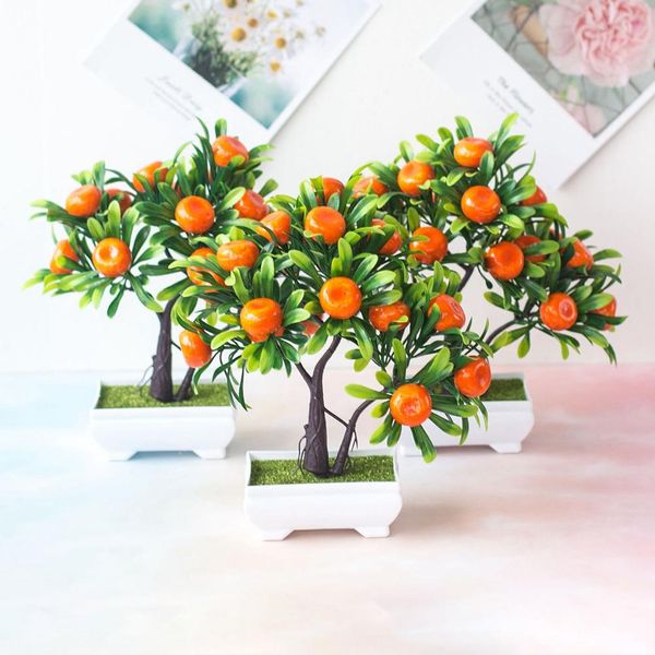 

artificial flowers 1pc artificial fruit orange tree bonsai home office garden deskparty decor