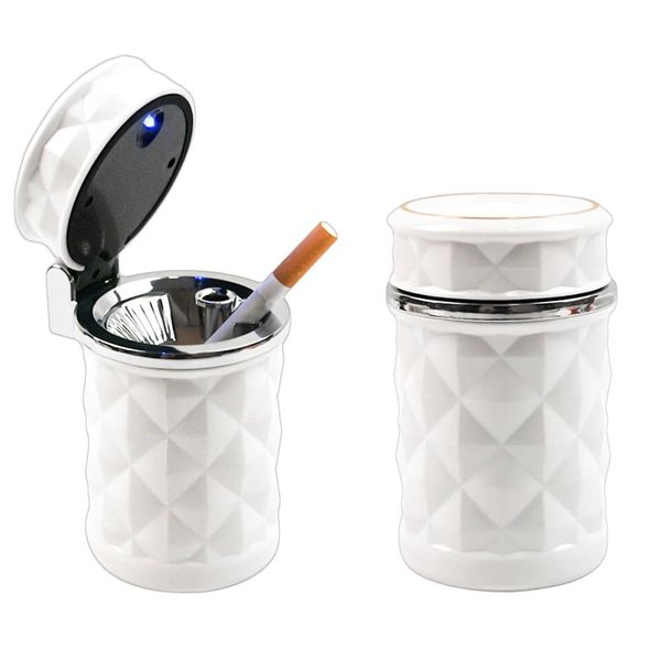 

led car ashtray with auto lid illuminated cigarette cylinder holder backlit ashtray universal car accessories