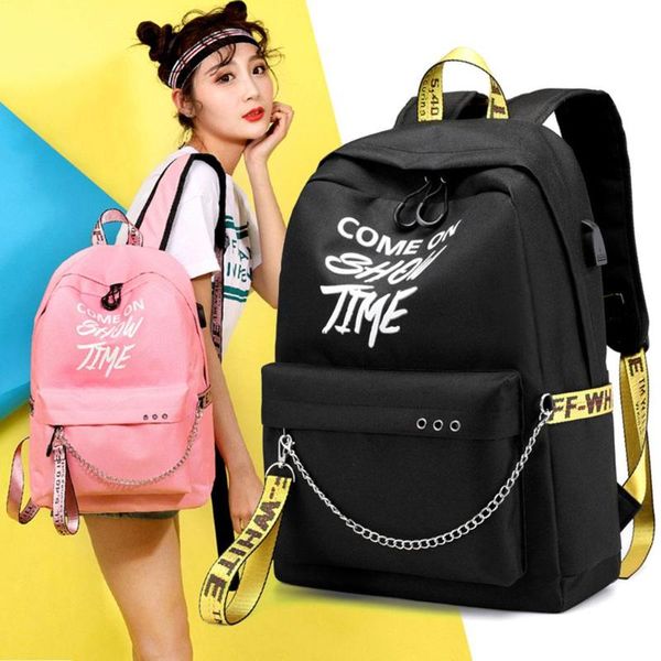 

fashion women backpack leisure backpack waterproof outdoor sports hiking shoulder bag teenagers girls ribbons luminous