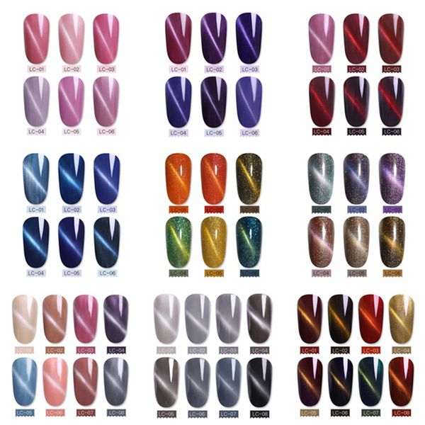 

lilycute 8ml 3d cat eye nail gel polish holographic glitter magnetic gel laser varnish nail art lacquer soak off uv