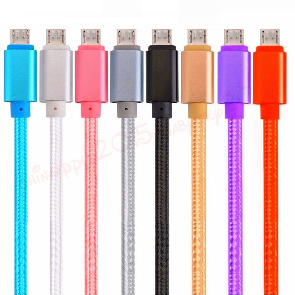 Tipo de carregamento rápido C Micro USB Cabos 1M 2M 3M Od 5.0 Cabo de liga de nylon trançada espessa para Samsung S6 S7 Edge S8 S9 HTC Phone Android