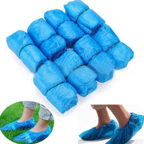 Copriscarpe usa e getta impermeabili in plastica Rain Day Tappeto Protezione per pavimenti Copriscarpe per pulizia blu Copriscarpe Protezione ambientale EEA1708