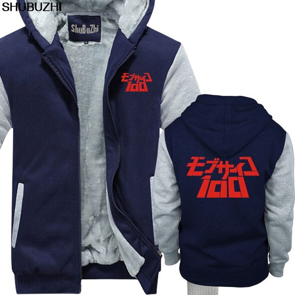 

mob psycho 100 logo anime manga winter thick hoodies winter thick hoodies men new fashion autumn hoody coat sbz1412, Black