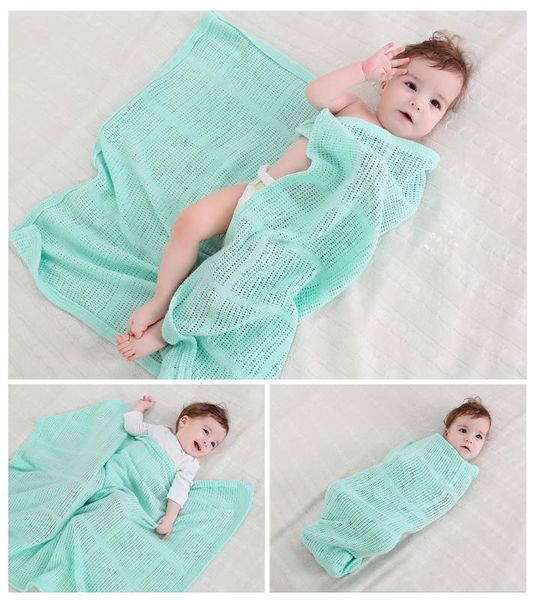

baby boy muslim blanket knitted newborn swaddle stroller bedding baby boy wrap 70x90cm quilts infantil girls hollow out blankets