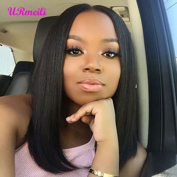 

short bob wigs indian virgin lace front ombre human hair wigs for charming women natural color 613 blonde full lace wig human hair, Black;brown