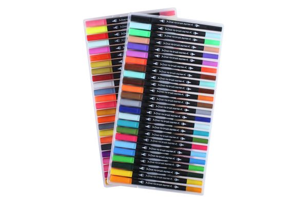 

двойной советы кисть маркеры art set каллиграфия pen drawing маркер на водной основе чернила soft brush fine