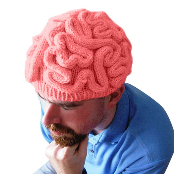 

hand knitted personality brain hat kids adults crochet beanie cool cerebrum cap spring autumn winter caps hats