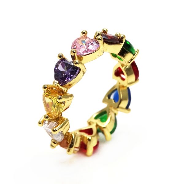 

artificial jewellery mixed color stone ring rainbow zc pave mix colour zircon eternal love ring selling lady ring, Silver