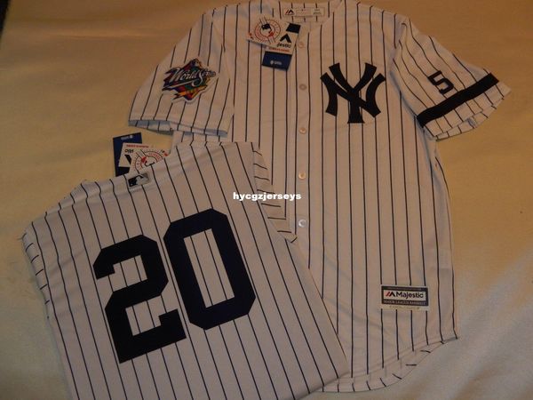 

baseball ny #20 jorge posada 1999 shirt jersey white p/s mens stitched jerseys big and tall size xs-6xl for sale, Black;blue
