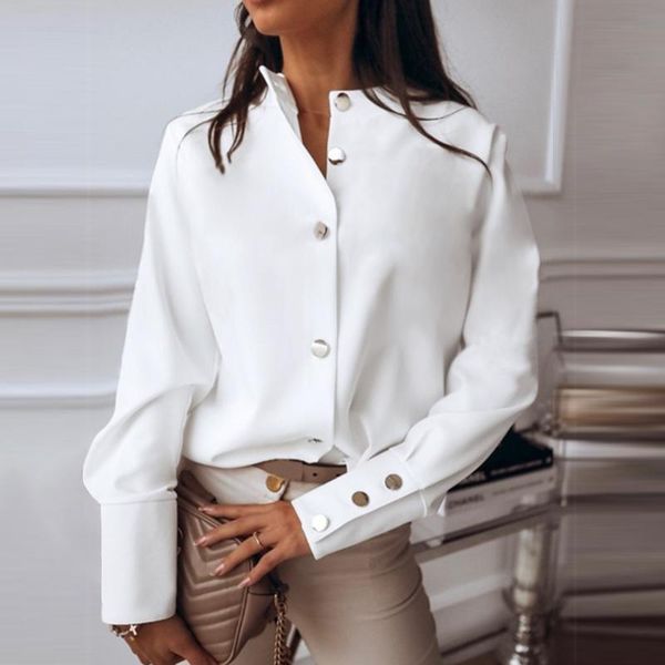 

women shirts and blouses 2020 feminine blouse long sleeve casual white style women loose blouses with buttons#g30